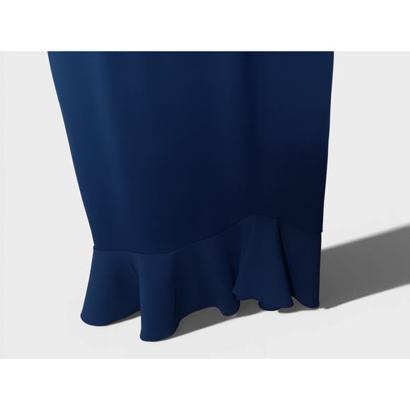 New with Tags Betsey Johnson Navy Ruffle Hem Midi Dress Sz 10 Sheath Cocktail - Picture 5 of 14